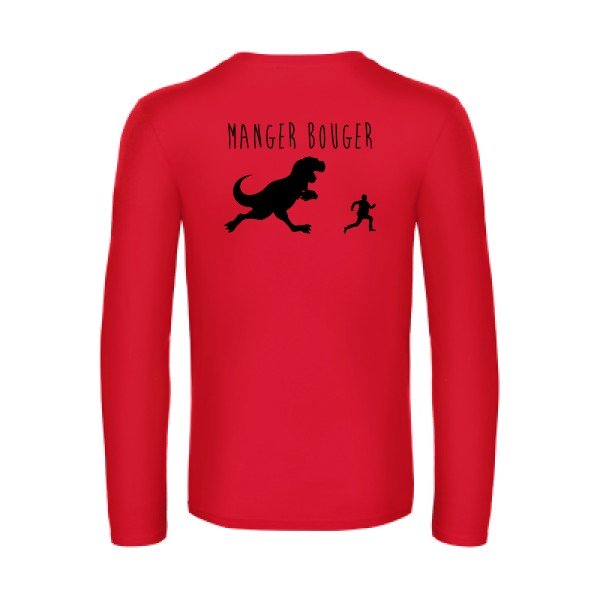 manger bouger - t shirt- manches- longues- original- humour- Red impression Dos