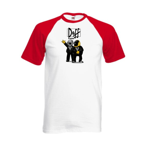 T-shirt fruit of the loom baseball  couleur White/Red