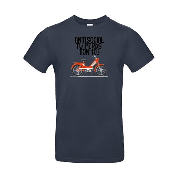 T-shirt humour original Antisocial T Shirt couleur Navy