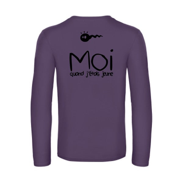moi quand j etais jeune - t shirt- manches- longues- original- humour- Urban Purple impression Dos