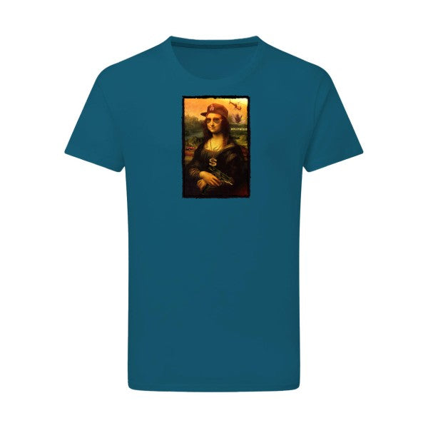 T-shirt homme La Joconde - T-shirt inspiré de la célèbre œuvre d'art Petrol 2XL