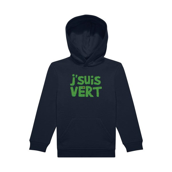 sweat capuche enfant Navy- J-suis-vert
