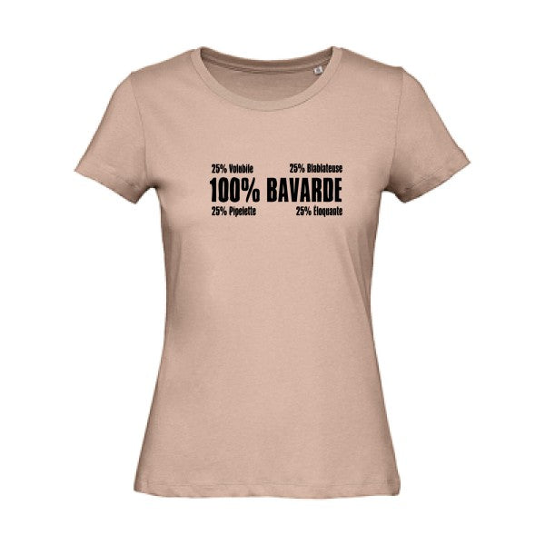 T shirt humour bio femme   femme bio|  Bavarde Noir 