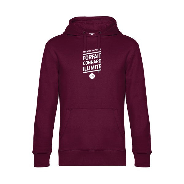 Forfait-connard-illimite sweat shirt original Burgundy flex Blanc impression Face