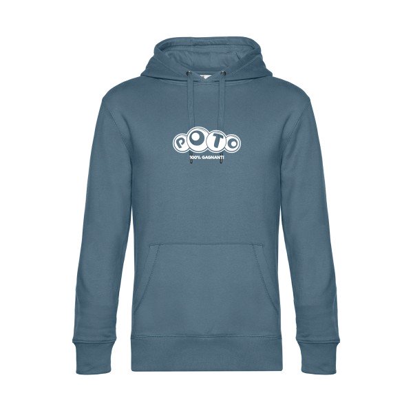 Poto sweat shirt original nordic blue flex Blanc impression Face