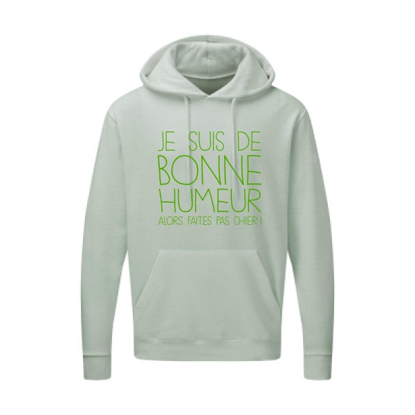 BONNE HUMEUR Vert pomme |Sweat capuche imprimé homme