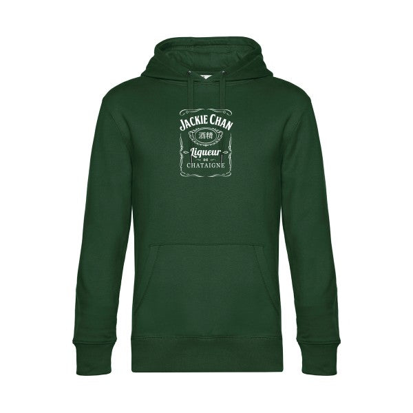 Jackie-Chan sweat shirt original Bottle Green flex Blanc impression Face