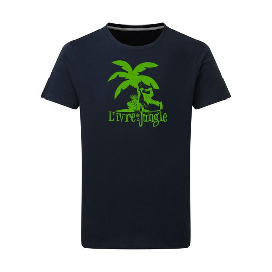 L'ivre de la jungle vert pomme -Flex vert pomme sur T-shirt SG  Navy  5XL