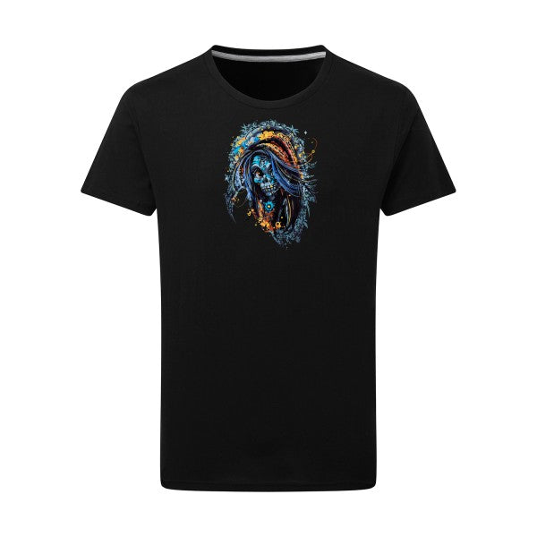 T-shirt homme Femme calavera - T-shirt inspiré de la culture mexicaine Dark Black 2XL