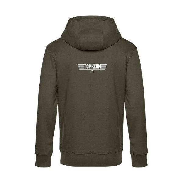 TOP-KEUM sweat shirt original Khaki flex Blanc impression Dos