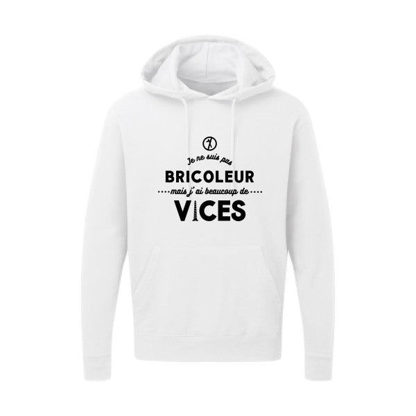 JE NE SUIS PAS BRICOLEUR Noir |Sweat capuche imprimé homme