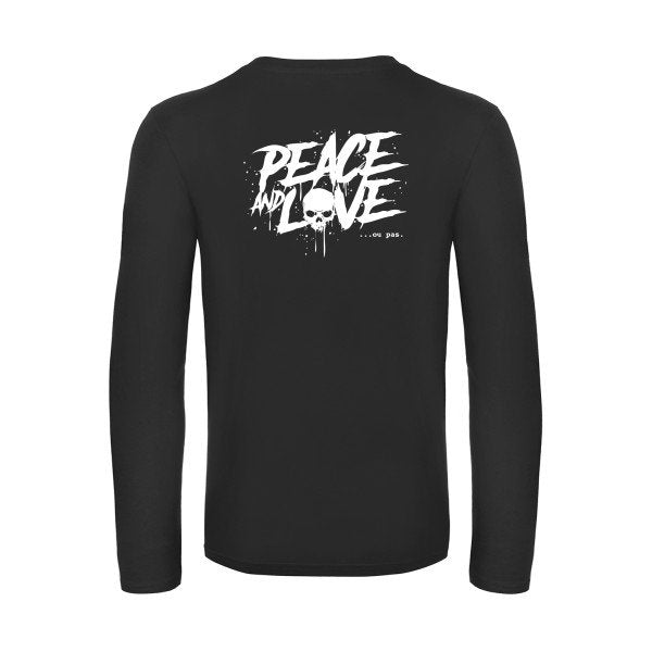 peace or no peace - t shirt- manches- longues- original- humour- Black impression Dos