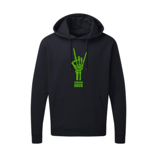 Forever Rock !!|Sweat capuche imprimé|Vert pomme