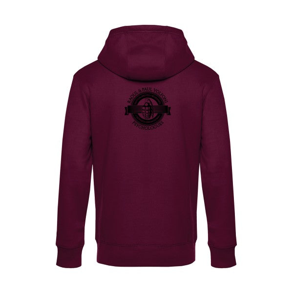 Volfoni sweat shirt original Burgundy flex Noir impression Dos