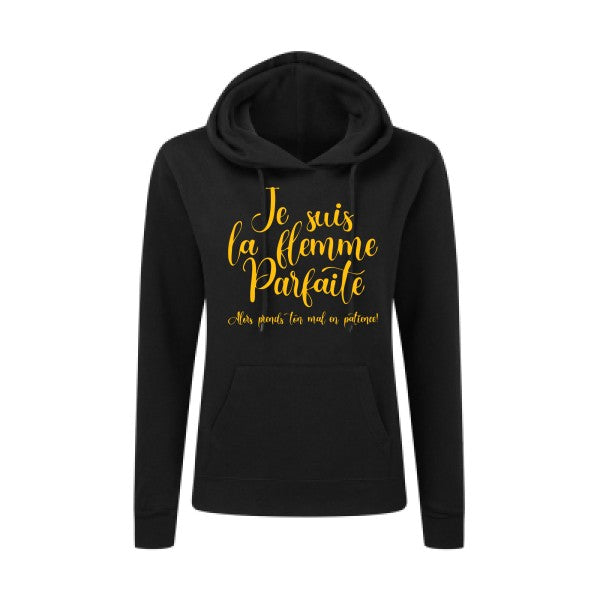 La flemme parfaite jaune Or |Sweat original à capuche Femme