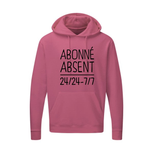 Abonné absent Noir |Sweat capuche imprimé homme