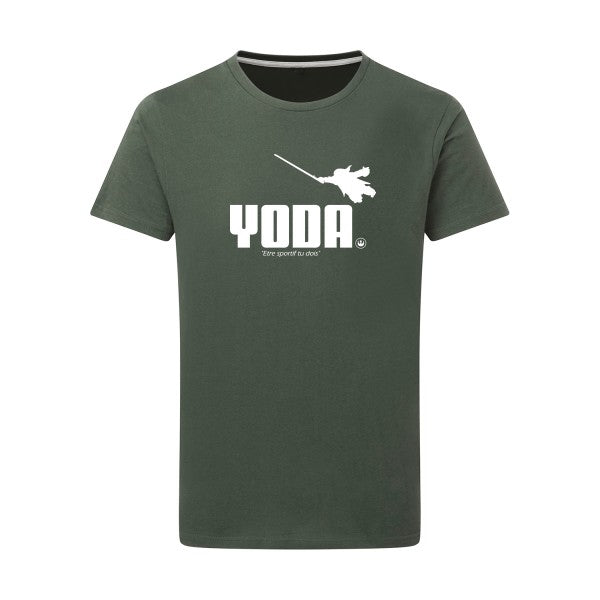 Yoda Blanc -Flex Blanc sur T-shirt SG  Thyme  2XL