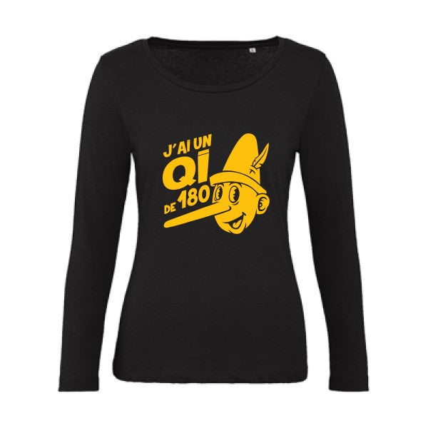 Quotient intellectuel jaune Or |   T shirt manches longues femme|100% bio