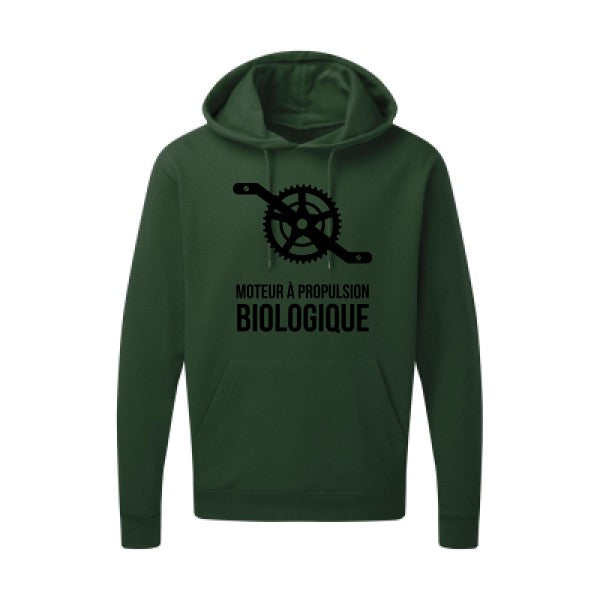 Cyclisme & écologie Noir |Sweat capuche imprimé homme