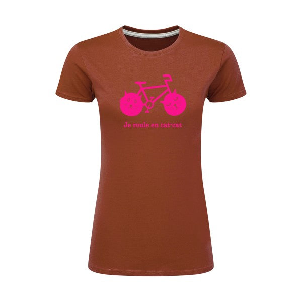 cat-cat bike | Rose Fluo |T shirt original femme|SG