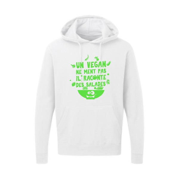 Un vegan ne ment pas Vert fluo |Sweat capuche imprimé homme