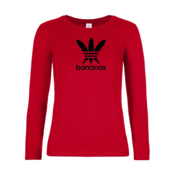 t-shirt lsl femme bananas Red flex Noir