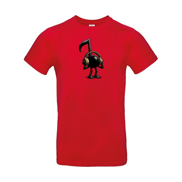 La-musique-dans-la-peau- T-shirt-musique  couleur Red Non Bio