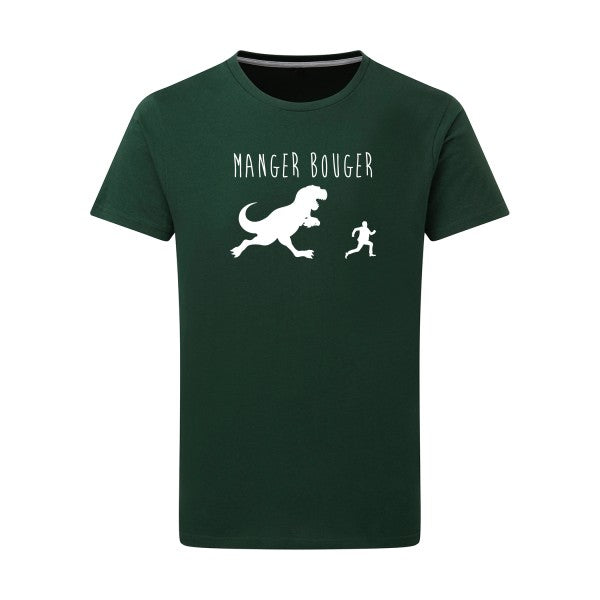 MANGER BOUGER Blanc -Flex Blanc sur T-shirt SG  Bottle Green  2XL