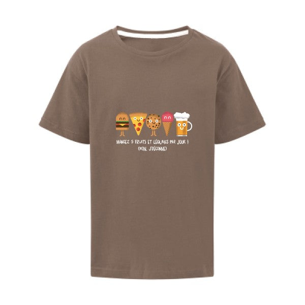 5 fruits et légumes SG - Kids T-shirt enfant Deep Taupe Taille 128 (7-8/L)