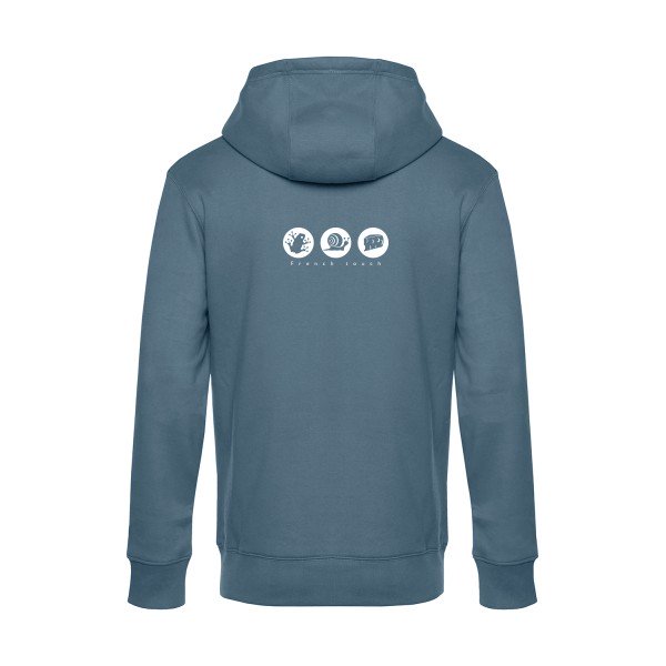French-touch sweat shirt original nordic blue flex Blanc impression Dos