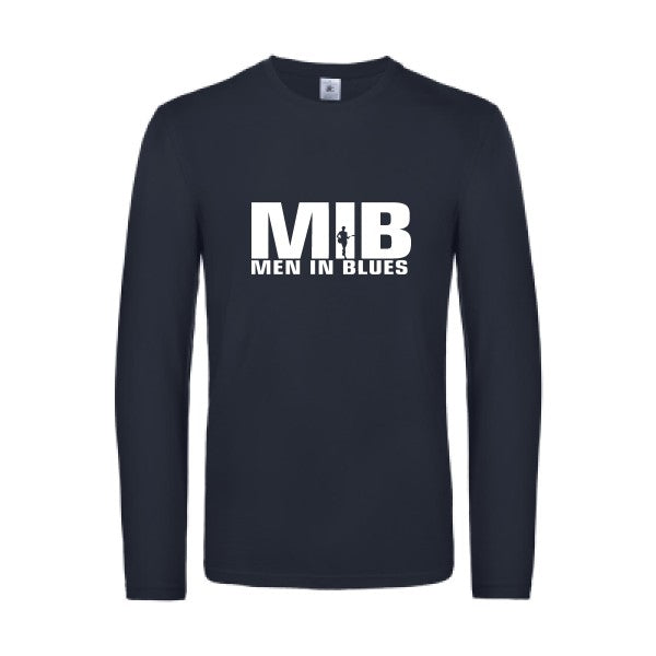 men in blues - t shirt- manches- longues- original- humour- Navy impression Face