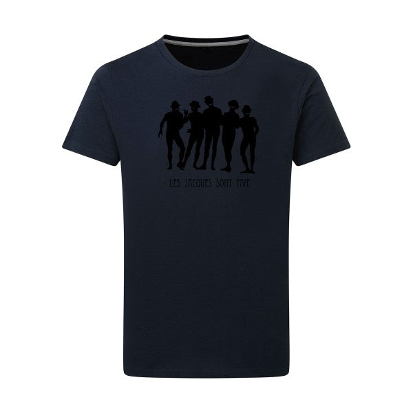 Les Jacques sont Five noir -Flex noir sur T-shirt SG  Navy  5XL