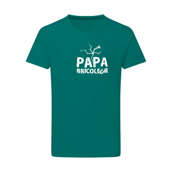 Papa bricoleur - Flex Blanc Tshirt original Emerald Green  2XL