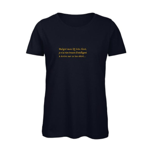 T shirt humour bio femme   femme bio|QI jaune Or 