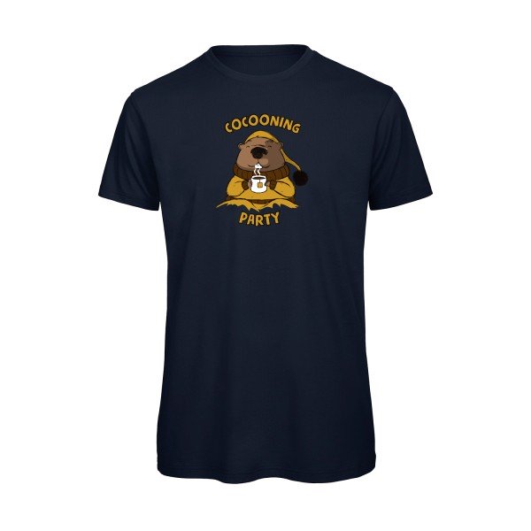 T-shirt humour original Cocooning T Shirt couleur Navy
