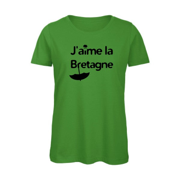 T shirt humour bio femme   femme bio|J'aime la Bretagne Noir 