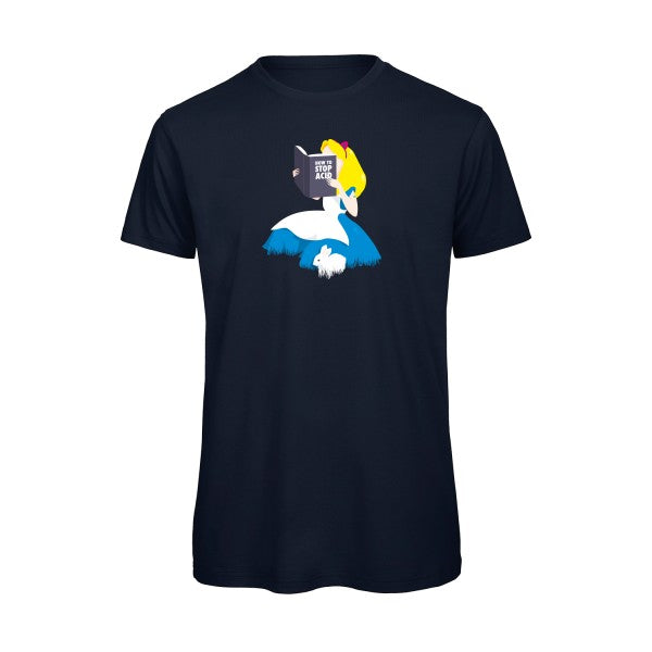 T-shirt humour original Back From Wonderland T Shirt couleur Navy