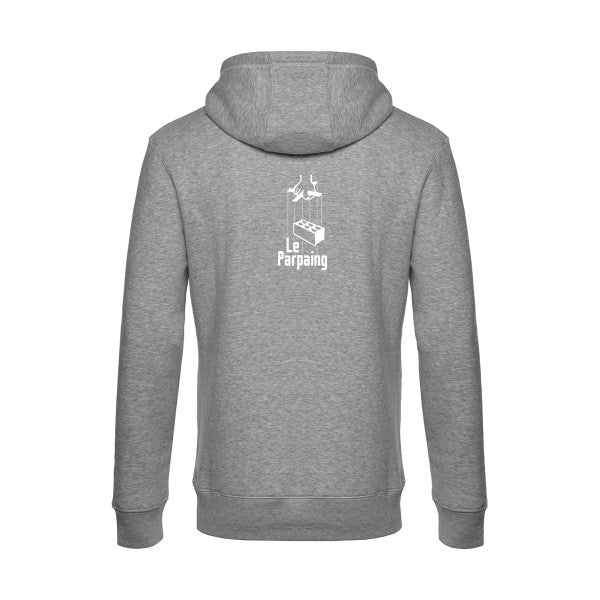 le-parpaing sweat shirt original Heather Grey flex Blanc impression Dos