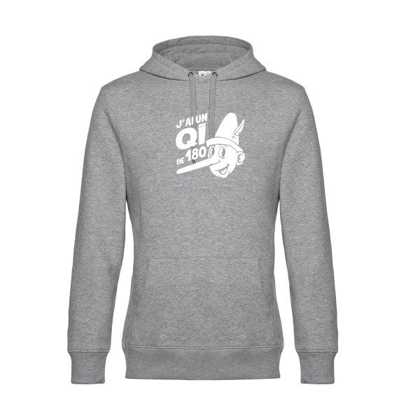Quotient-intellectuel sweat shirt original Heather Grey flex Blanc impression Face