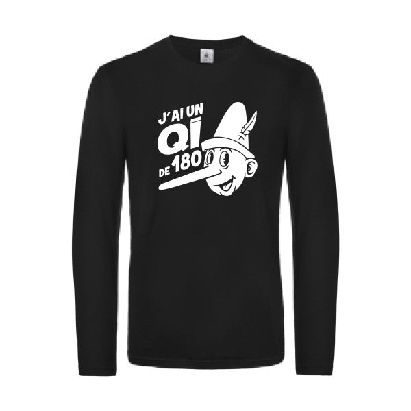 quotient intellectuel - t shirt- manches- longues- original- humour- Black impression Face