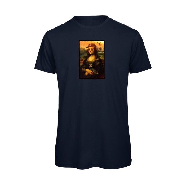 T-shirt humour original La Joconde T Shirt couleur Navy