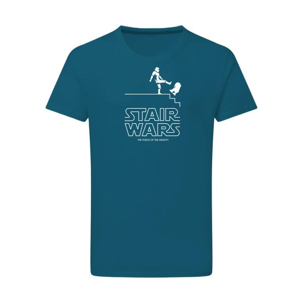 STAIR WARS Blanc -Flex Blanc sur T-shirt SG  Petrol  2XL