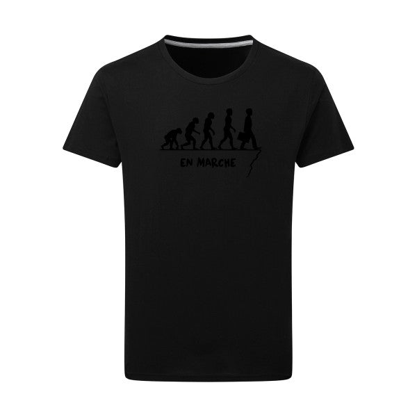 En marche noir -Flex noir sur T-shirt SG  Dark Black  4XL