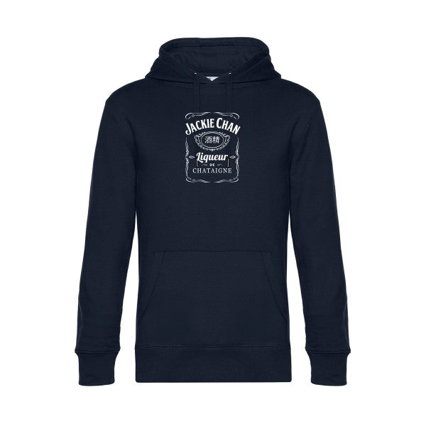 Jackie-Chan sweat shirt original Navy Blue flex Blanc impression Face