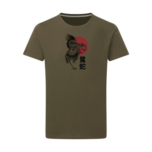 T-shirt homme Le héron et le serpent - T-shirt original avec un design unique Military Green 2XL