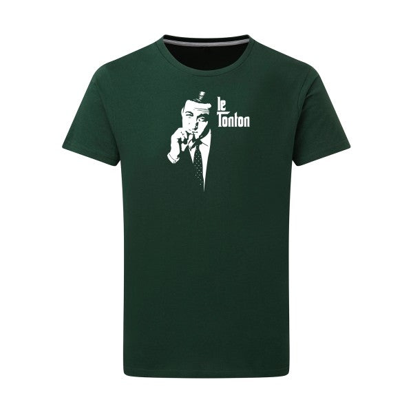 Le Tonton Blanc -Flex Blanc sur T-shirt SG  Bottle Green  2XL