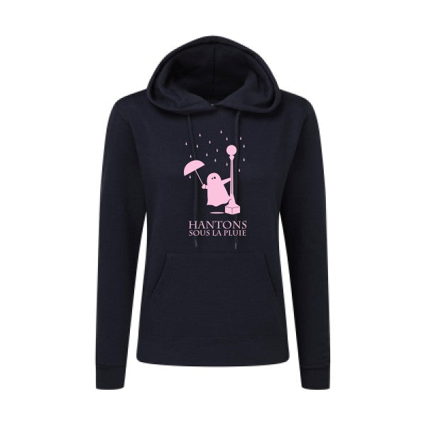 Hantons sous la pluie Rose |Sweat original à capuche Femme