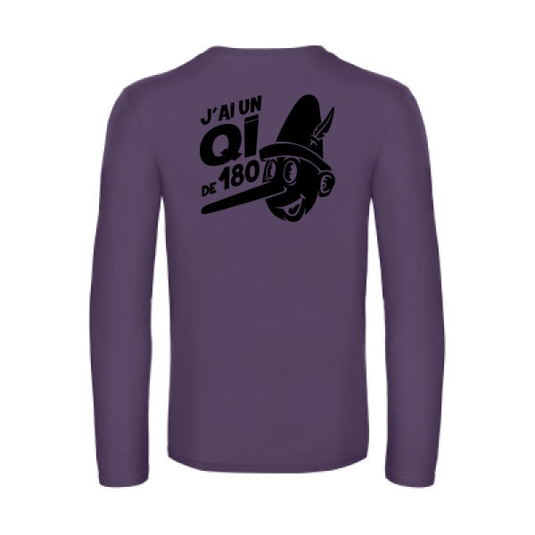 quotient intellectuel - t shirt- manches- longues- original- humour- Urban Purple impression Dos