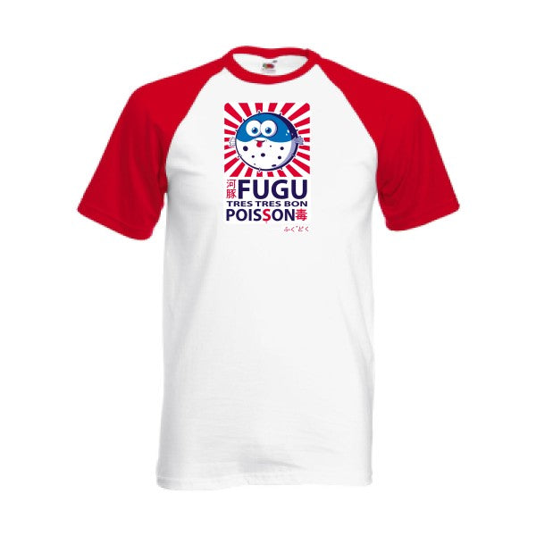 T-shirt fruit of the loom baseball  couleur White/Red