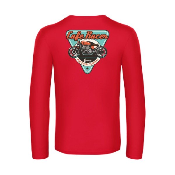 cafe-racer-t-shirt-manches-longues-original-humour -Red
